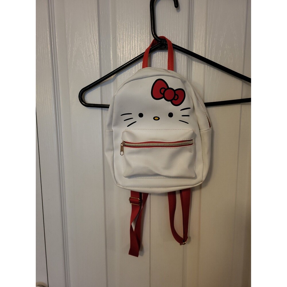 Hello Kitty White Backpack with Red Straps